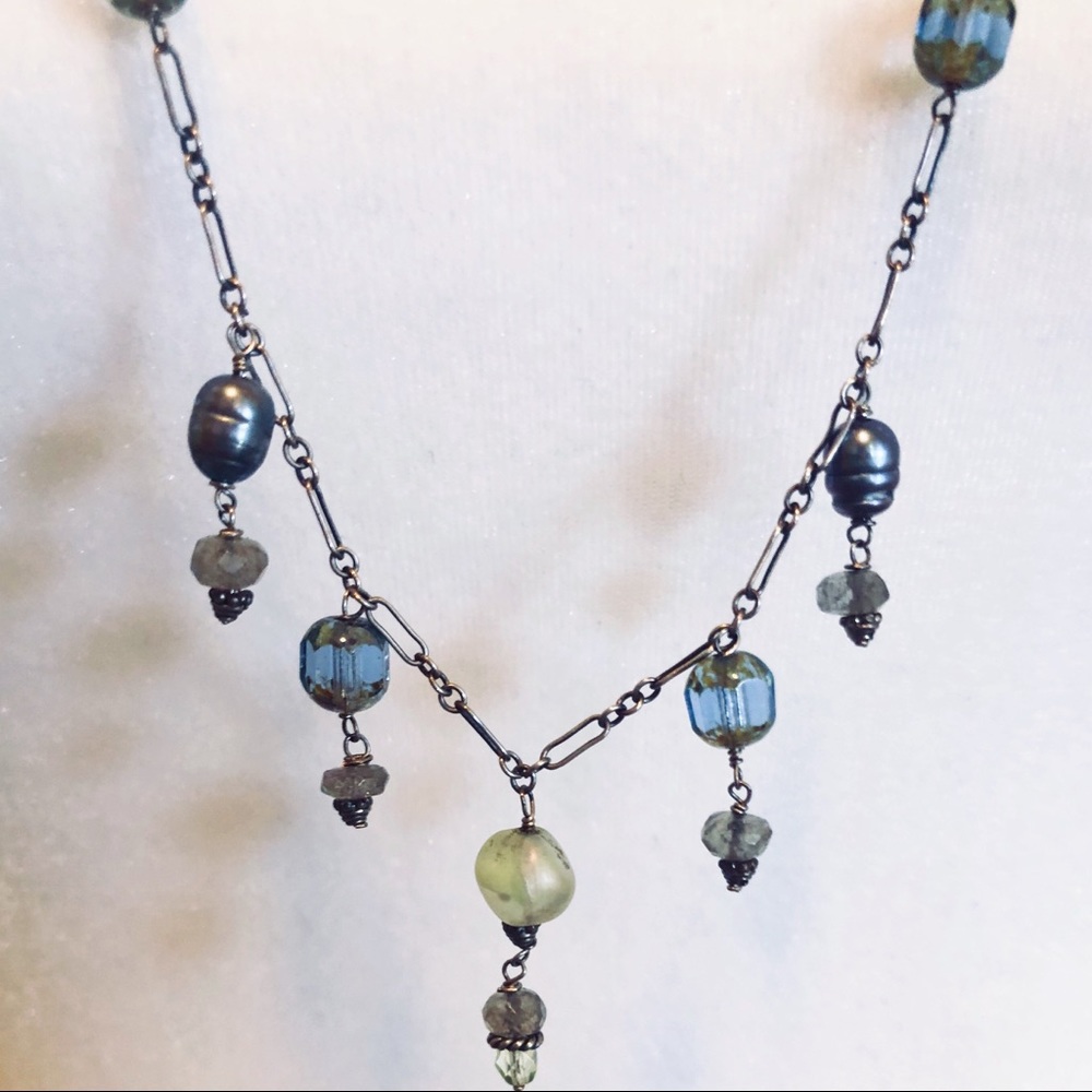 Handcrafted chandelier drop necklace